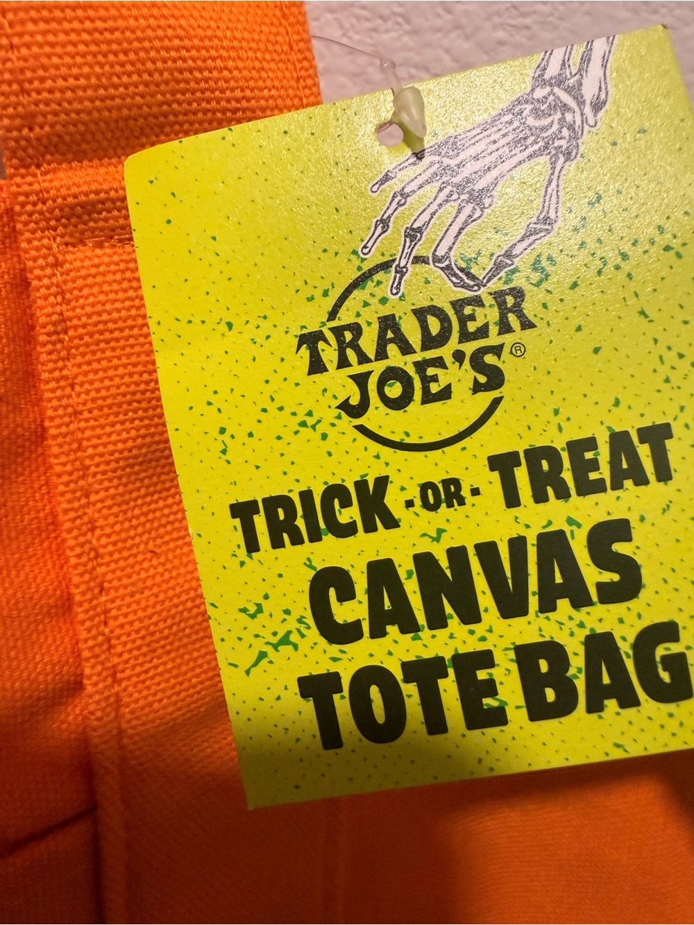 Trader Joe's Orange Canvas Tote Bag - Picture 3 of 4